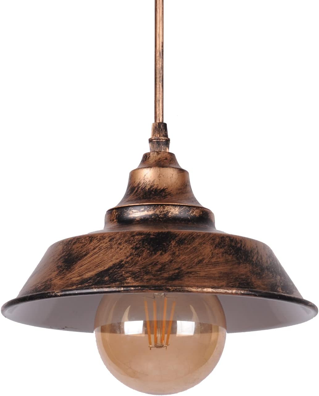 Plafonnier Suspension avec Abat-jour Brillant en Métal