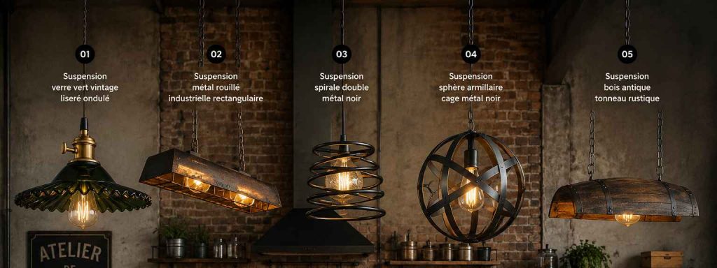 5 suspensions industrielles originales pour un intérieur de caractère
