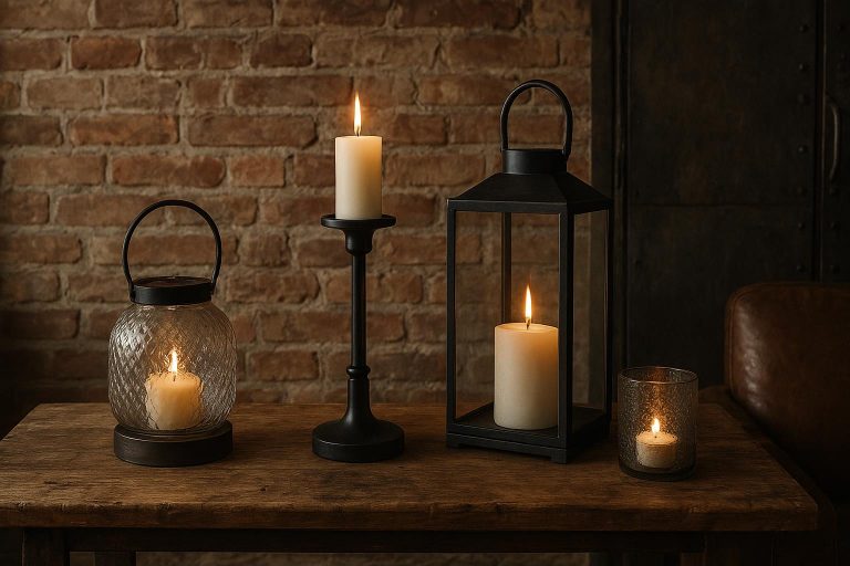 Bougeoirs et photophores industriels : guide pour une ambiance cosy