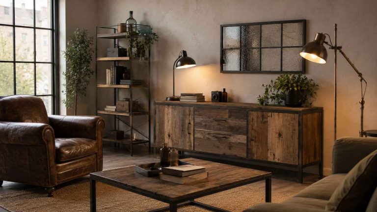Déco industrielle sans percer : idées faciles pour un logement en location