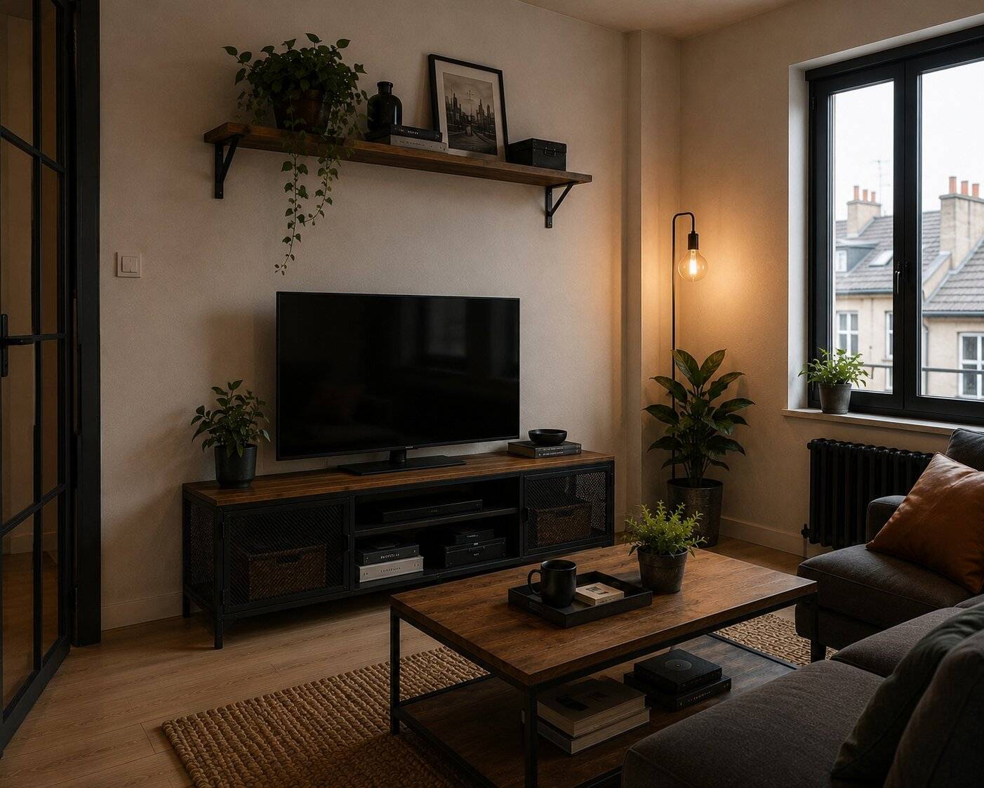 Petit appartement industriel équilibré sans surcharge