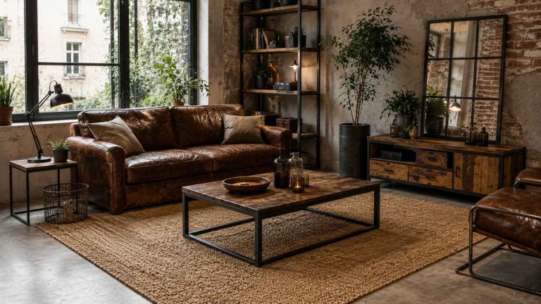 Déco industrielle sans percer : idées faciles pour un logement en location