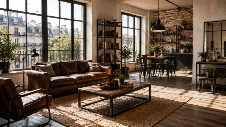 Déco industrielle sans percer : idées faciles pour un logement en location